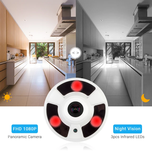 8MP 4K IP Camera 1.7MM Fisheye Lens 5MP Panoramic IP Camera Motion Detection Audio Record Xmeye Could H.265 Security CCTV Camera 5