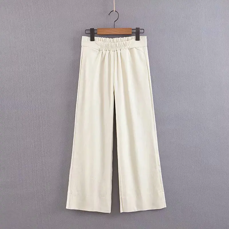 

XQ8-45-9132 European and American Fashion Windscreen Card Broad-legged Pants