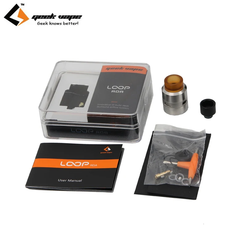 

Original Geekvape Loop RDA Tank 24mm Surround Airflow Design RDA Atomizer with W shaped build deck