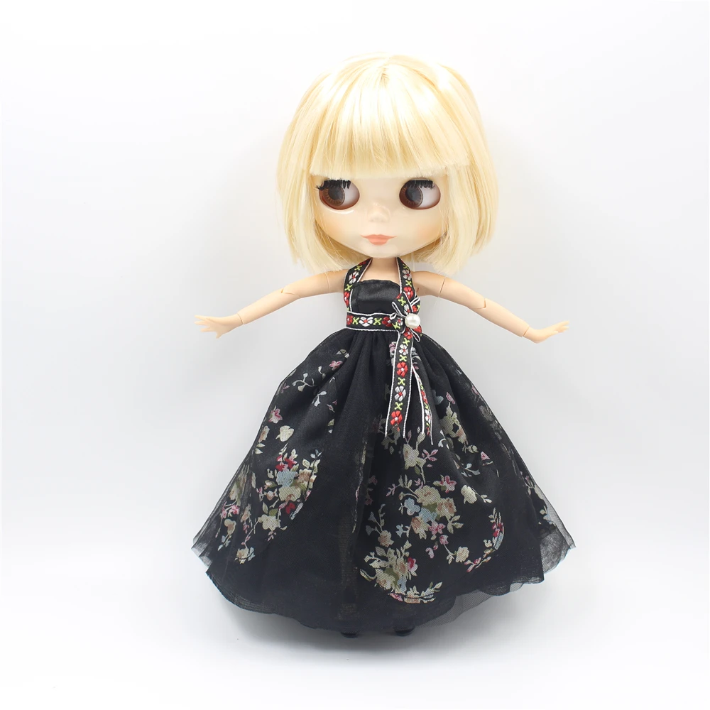 Free shipping Clothes For 1/6 Blyth Long Black Dress China Style 2 Pieces