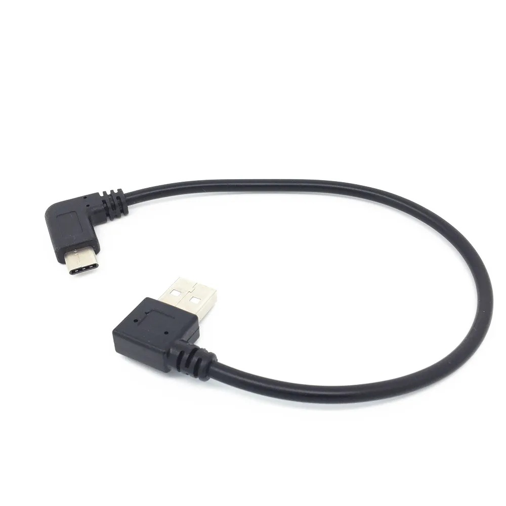 Короткий 25 см 90 градусов Угловой USB кабель типа C кабели c для BlackBerry Keyone DTEK60|Кабели