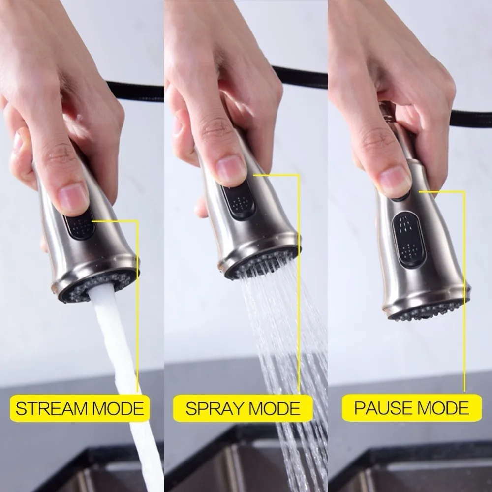quyanre wanfan gappo high arch 3-way pull out kitchen sink faucet 3 funtions sprayer single lever mixer tap kitchen sink faucet1
