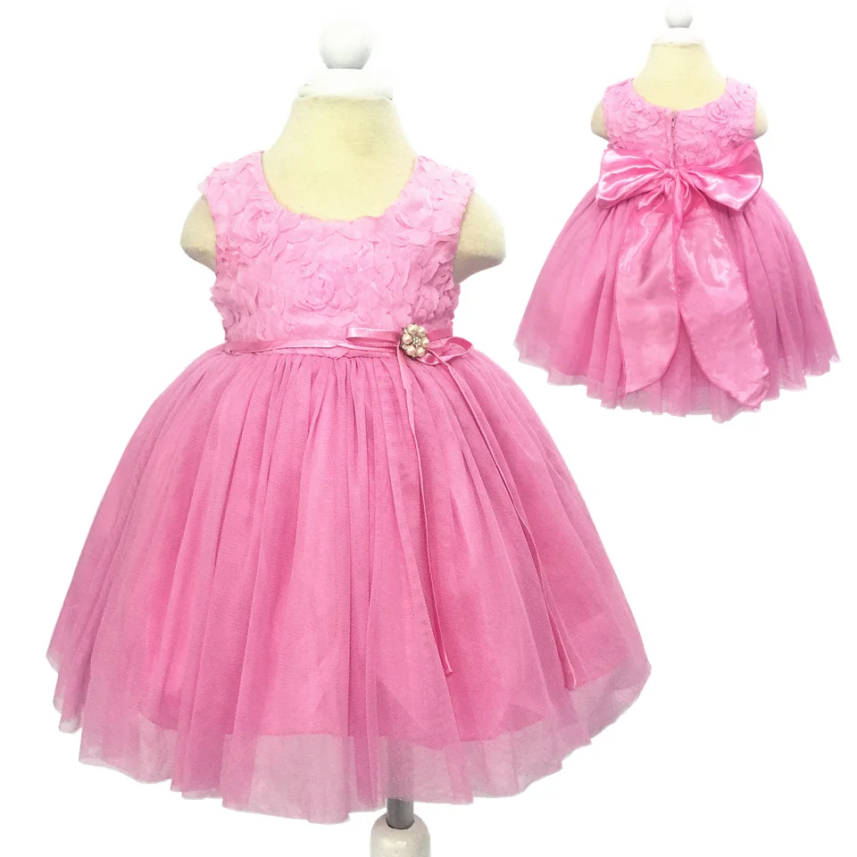 Factory Wholesale 6M 18M Cute Pink Infant Dresses 2018 New Arrival Baby