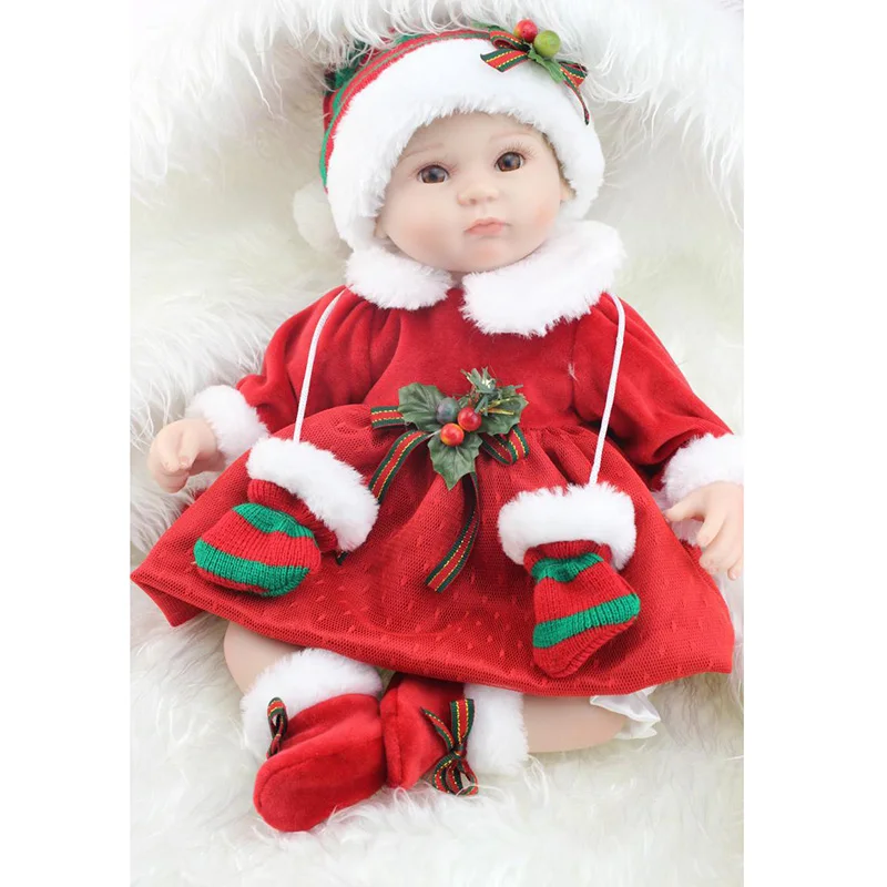 

42CM Christmas Reborn Dolls Silicone Doll Toddler Lifelike Toys Baby Birthday Gifts NSV775