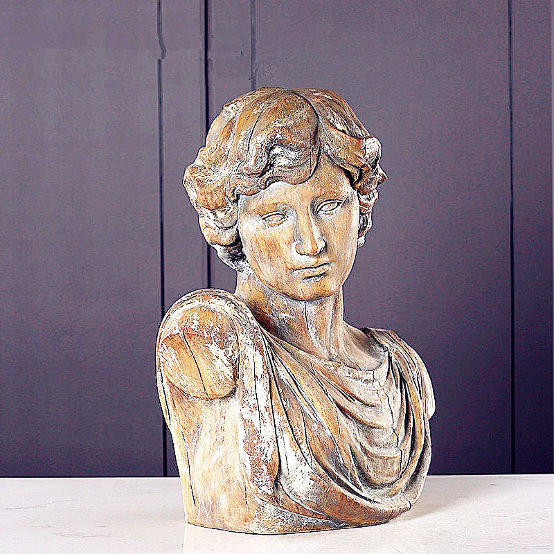 

Retro David Head Portraits Bust Statue Michelangelo Buonarroti Continental Home Decorations Resin Craftwork 52cm L2131