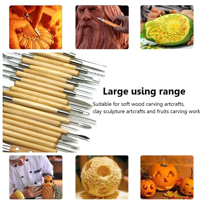 30PCS Pottery Sculpting Set Carving Knife Tools Shaper Polymer Modeling Clay Carpenter Chisel Wax Carving Sculpt Tool Sculpture (5)