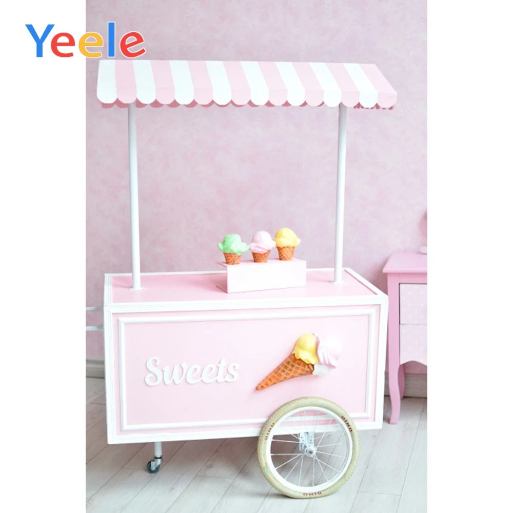 

Yeele Sweet Cakes Ice Cream Cart Backdrop Photographic Birthday Party Celebrations Scene Photography Background For Photo Studio