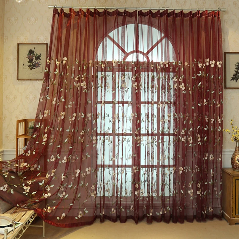 red sheer curtains 96