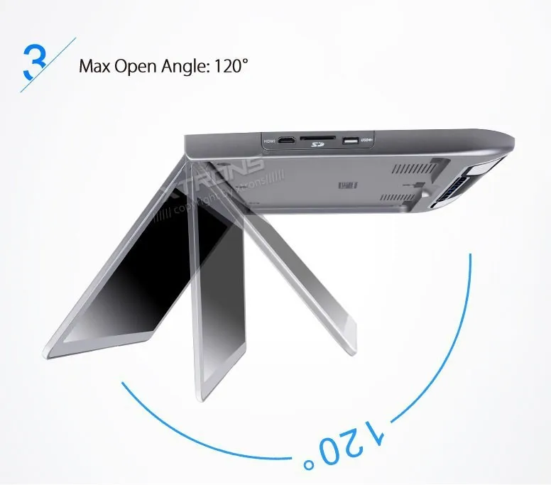Clearance NEW!13.3" 1080P Video HD Digital TFT Car MPV Roof Flip Down Slim Monitor Overhead Player Wide Screen Ultra-thin with HDMI Input 5