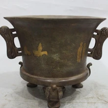 Xd 003092 1" Клеймо Китайский Фиолетовый Бронзовый Свинка Слон Xiyouji Дин Курильница Кадило