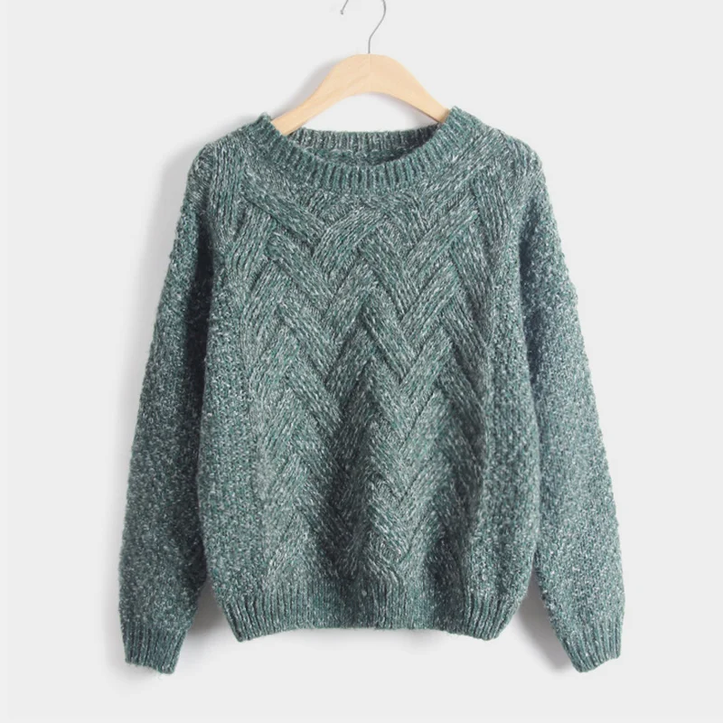 Winter O-neck Women's Sweater Jersey Woman Mohair Knitted Twisted Thick Warm Lady's Pullover 2018 College Jumper Women Pink Gray Winter O-neck Women's Sweater Jersey Woman Mohair Knitted Twisted Thick Warm Lady's Pullover 2018 College Jumper Women Pink Gray