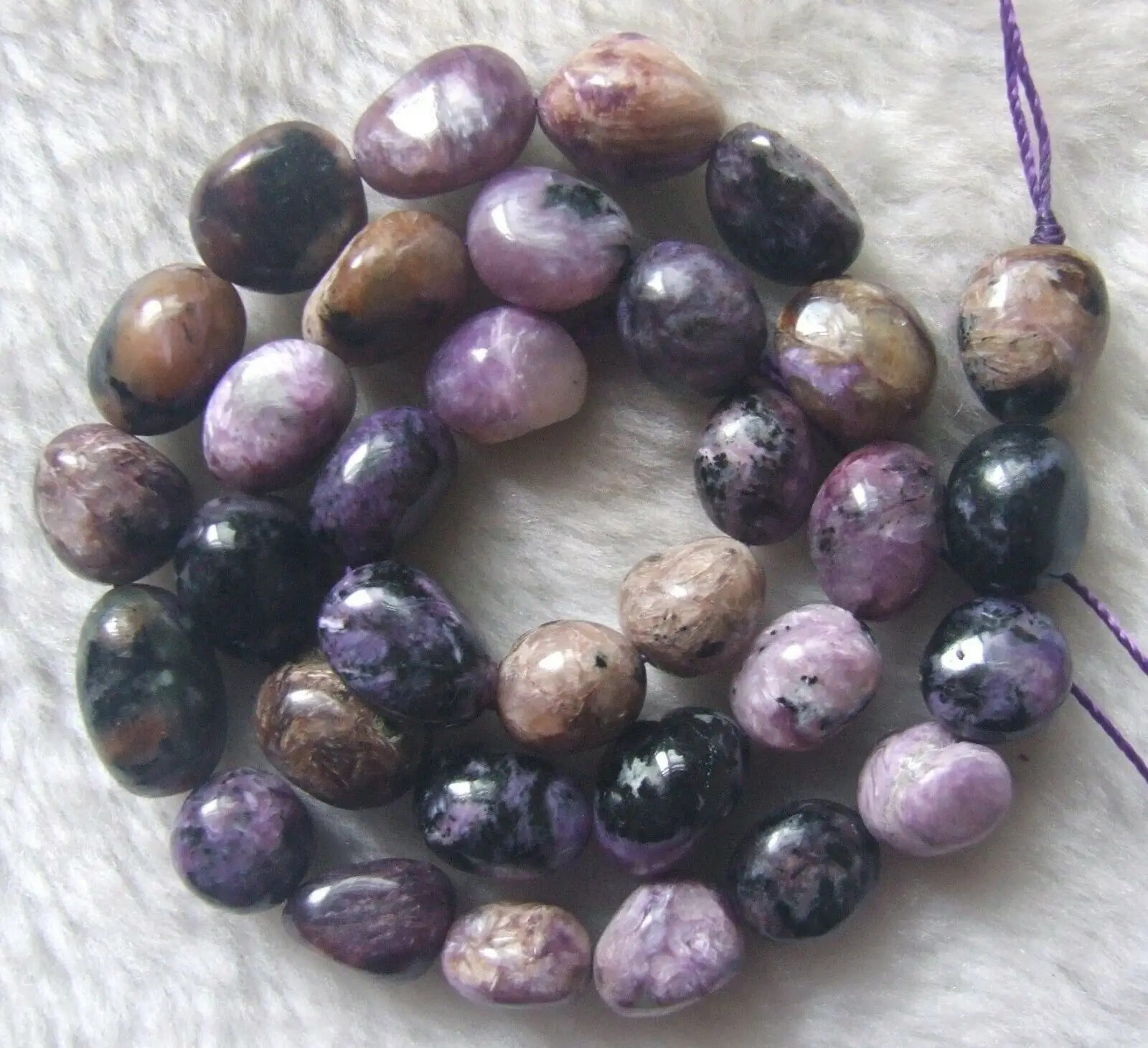 

10mm Natural Charoite Freeform Loose Beads 15.5Inch