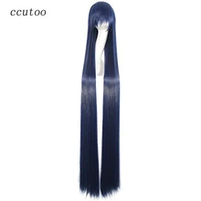 Ccutoo 150 см темно-синий черный длинные прямые синтетические волосы термостойкие волокна косплей костюм парики Perrque