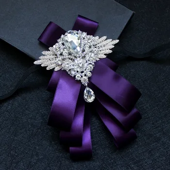 

Korean Version of High-end Boutique Fashion Business Suit Purple Collar Flower Groomsmen Groom Dress Banquet Suit Bow Tie
