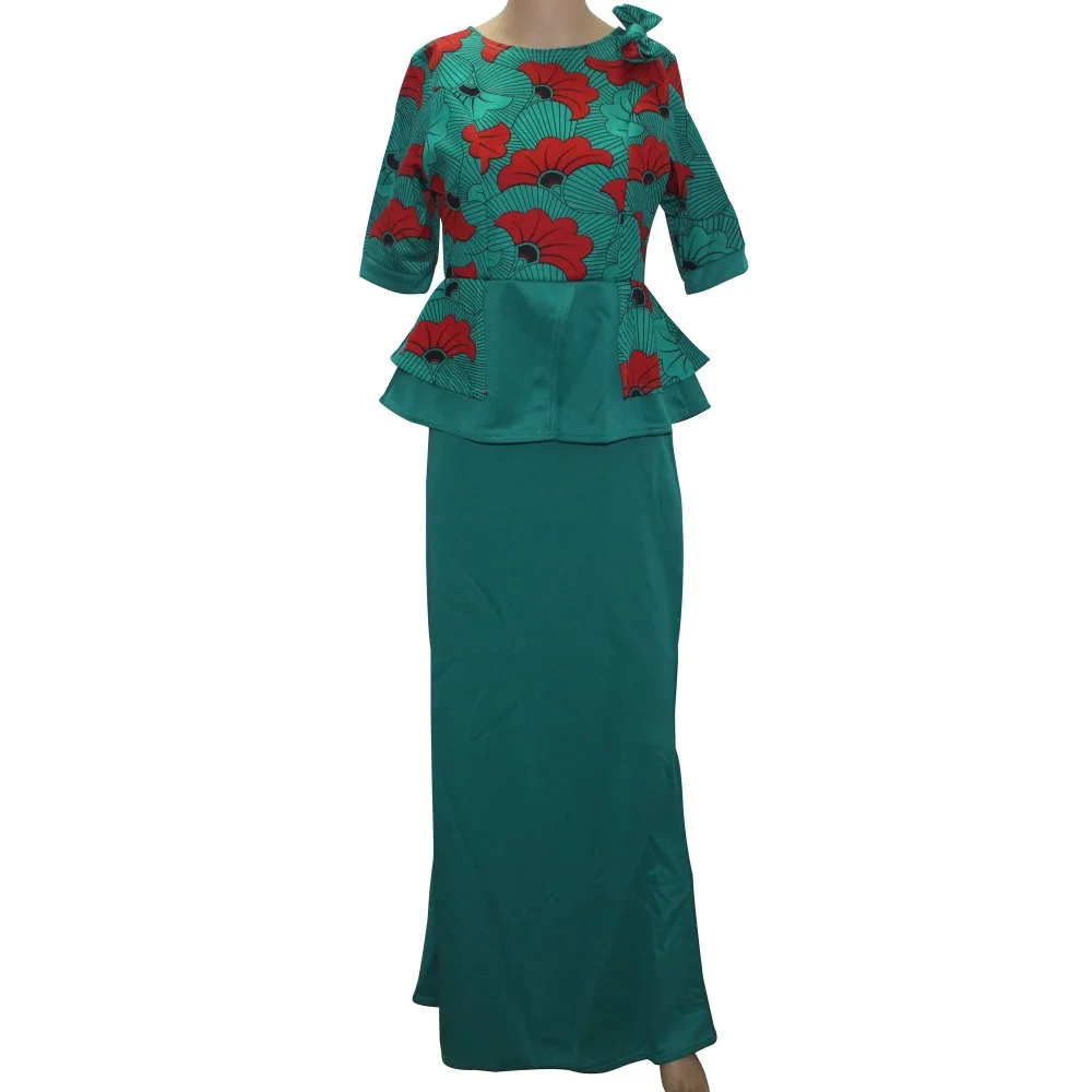 

Tilapia new ankara style women summer set top and mermaid skirt 2in1 half sleeve bow elastic slim empire waist women sets