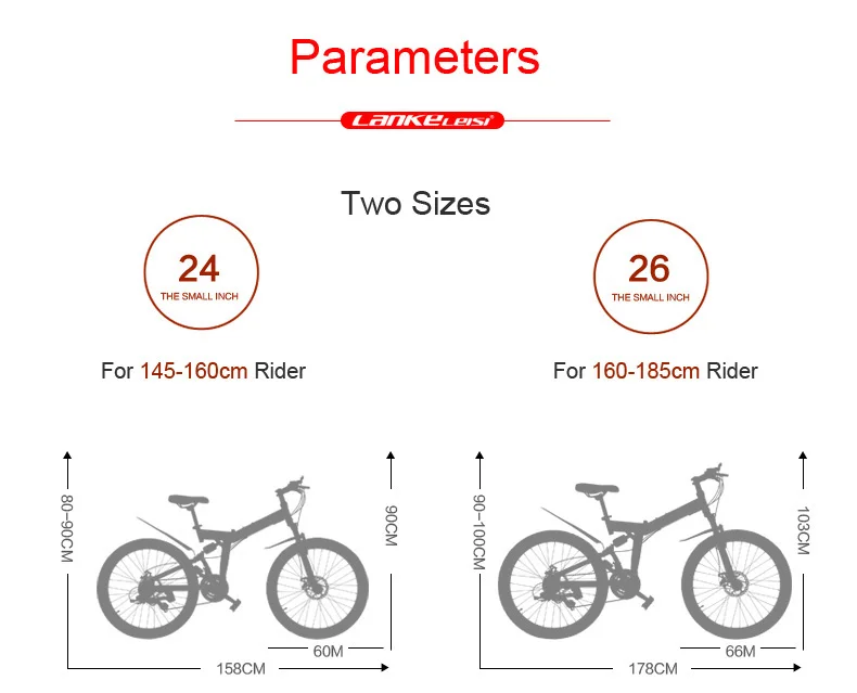 Cheap Big Discount for New Type, 21 Speeds, 24/26 inches, Folding Bike, Lockable, Full Suspension, Double Disc Brake, Mountain Bike. 2