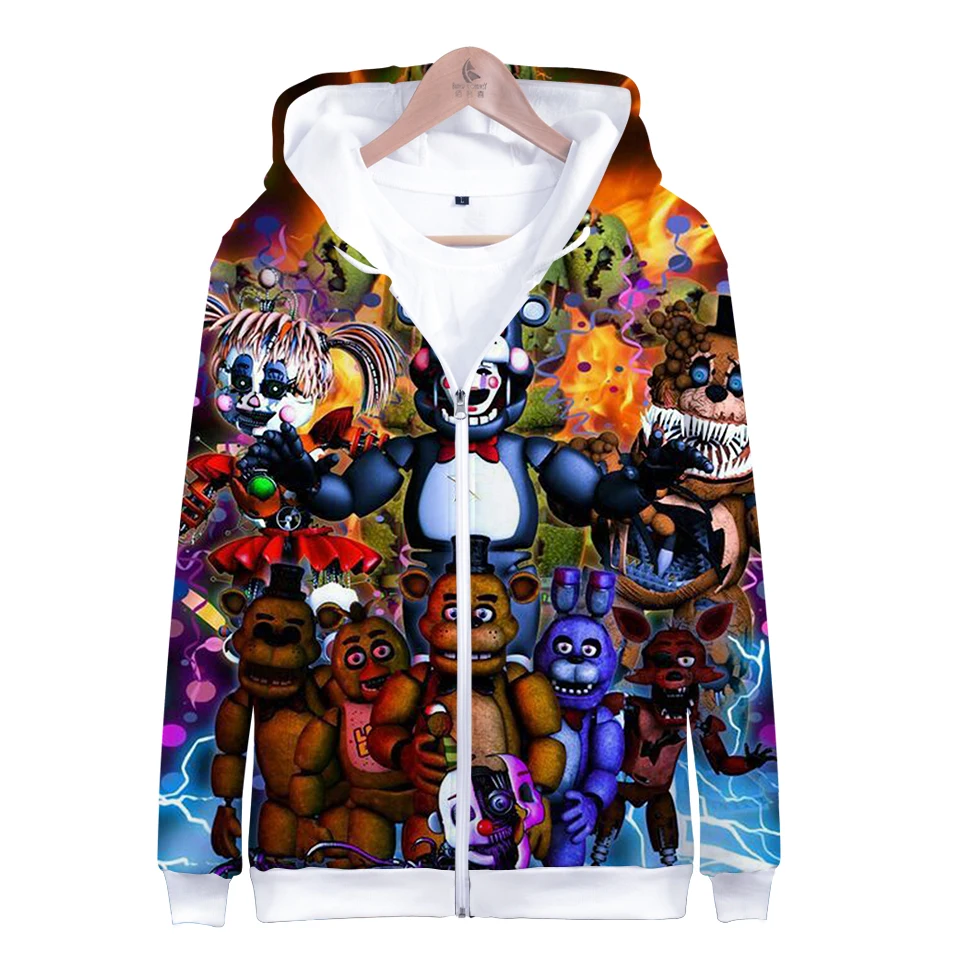 Толстовка Fnaf мужская с мультяшным медведем куртка пять ночей у FNAF худи в стиле