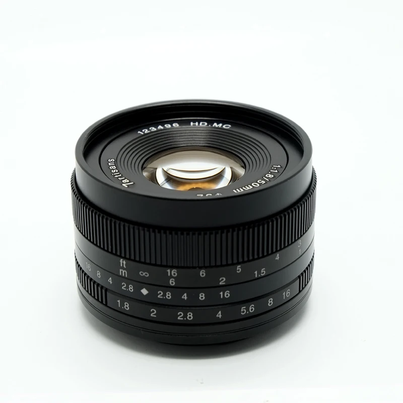 7 ремесленников 50 мм F1.8 объектив с большой апертурой ручной микро фиксированный фокус портретный объектив для Lente Canon sony M4/3 Fuji камера 7 ремесленников
