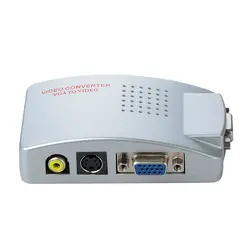VGA к ТВ RCA Composite конвертер адаптер S-video Box с USB Мощность Кабель-адаптер для портативных ПК Windows mac