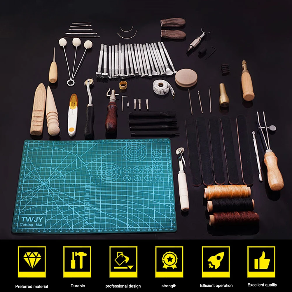 

50PCS Leather Craft Tool Leather Sewing Tools Kit