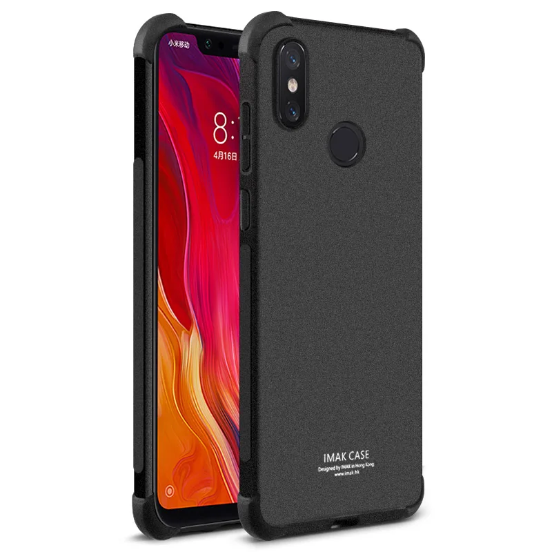 Xiaomi mi 8 Lite чехол mi 8 чехол IMAK Ударопрочный силиконовый мягкий прозрачный ТПУ чехол для Xiaomi mi 8 Pro SE - Цвет: Matte Black