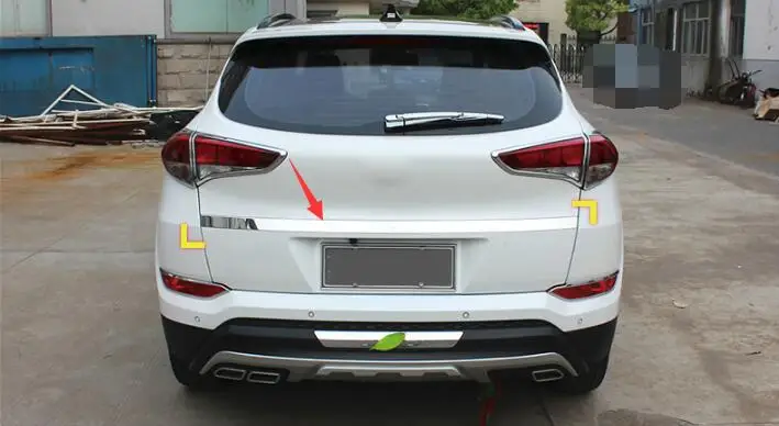 Чехол для автостайлинга hyundai Tucson Автомобильная крышка задней крышки багажника из нержавеющей стали Накладка/защитная накладка на дверь багажного отделения Задняя Крышка багажника