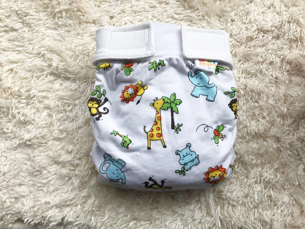 

Big Pormotion Muslin Diapers 5pcs/Lot Baby Cotton Diaper Covers All In Two Washable Baby Velcro Nappy A12 Nappy Free Shipping