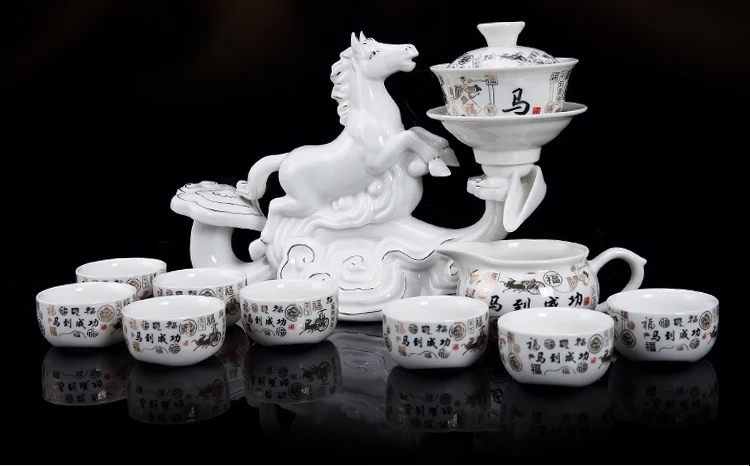 Горячая Распродажа, китайский чайный горшок KongFu, чайные наборы, полезный чайный горшок на 8 человек в китайском стиле, чайные наборы для ленивых с китайским дизайном 12 животных