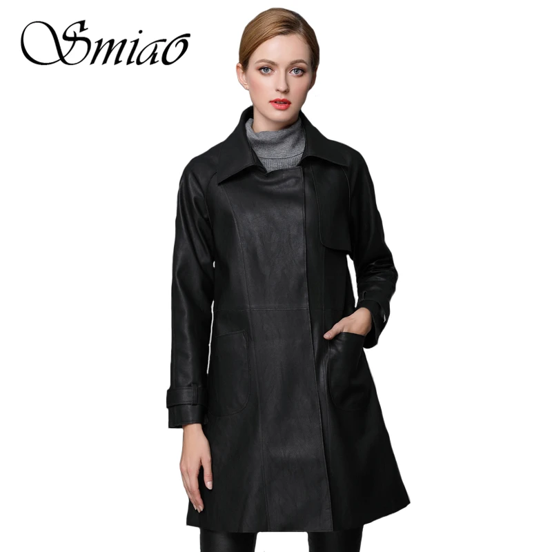 Black Leather Jacket Womens Mid Length Photos