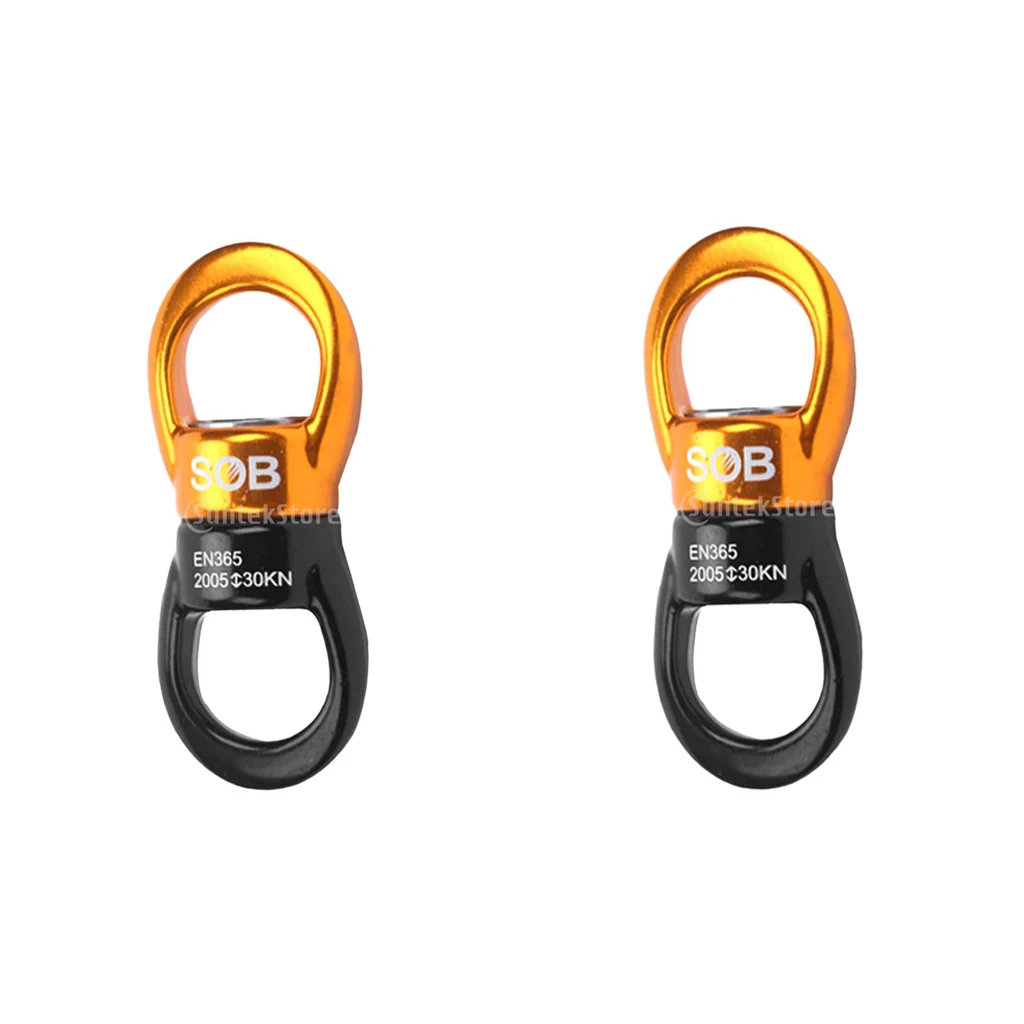 2pcs 30KN Rock Climbing Swivel Rotor Hook Swivel Ring Rotary Connector 83mm for Wall Equipment Mountaineering Rock Climbing