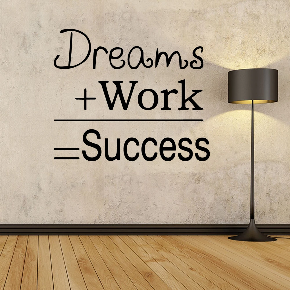 

Dreams work Quotes Wall Stickers Mural House Decoration For Office Study Room Motivational Sentence Wall Decal wallsticker