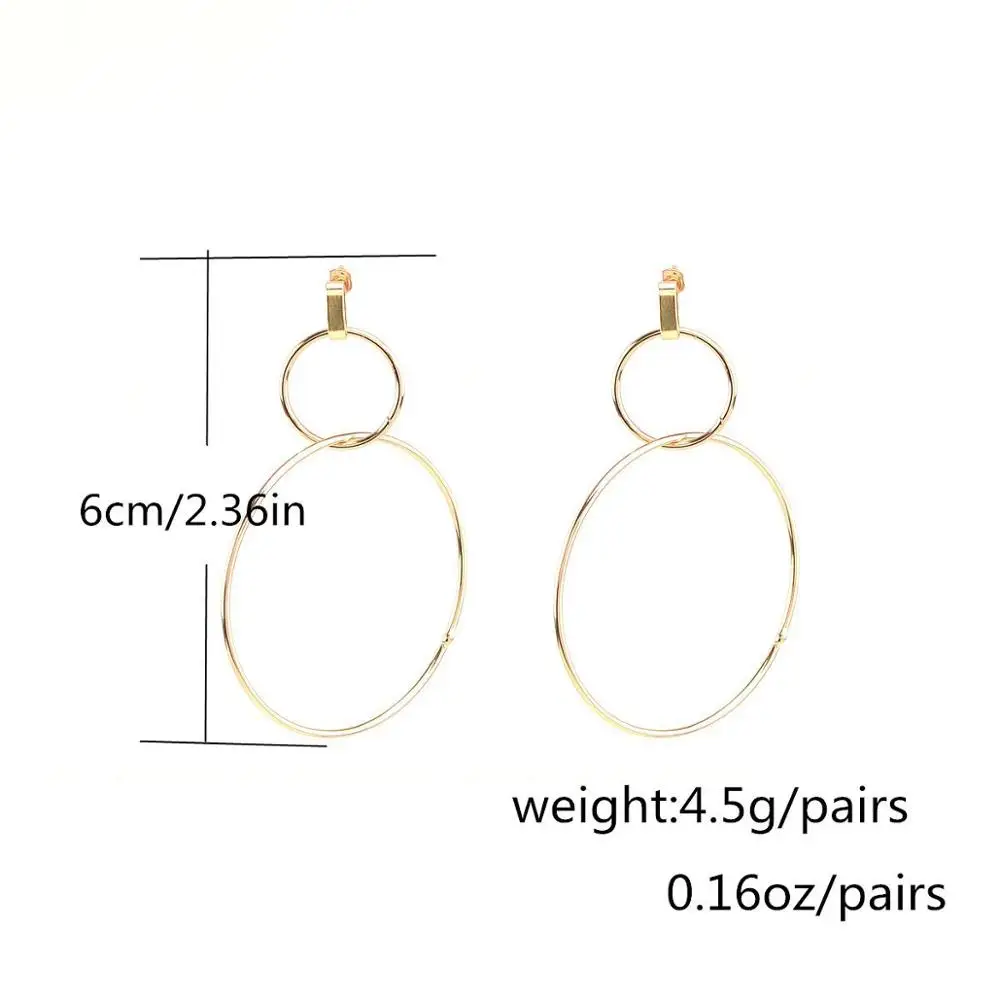 

iMucci Fashion Personality Exaggerated Street Beat Big Earrings Lucky Double earrings