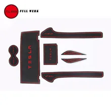 Gate Slot Pad Water Cup Mat Car Door Mat Storage Box Pad Mat for 16-17 Tesla Model X Interior Mouldings Accessories Set of 7pcs