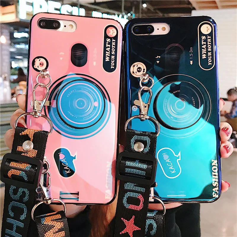 

3D Camera Phone Case For Asus Zenfone Max Pro M2 ZB631KL ZB633KL M1 ZB601KL Case Silicon TPU Grip stand Cover Capa with Strap