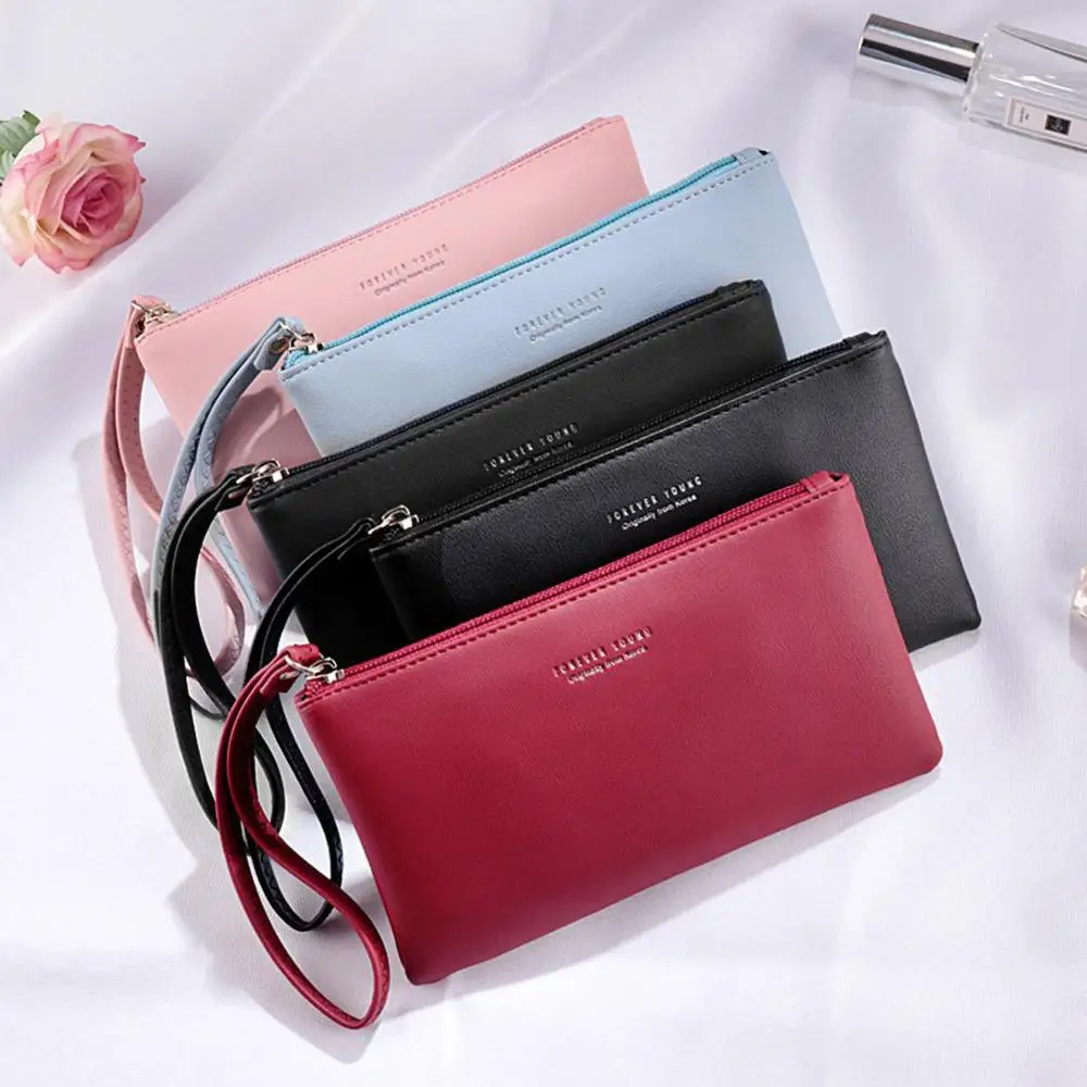 

Fashion Women Change Messenger Bag Portable Clutch PU Leather Zipper Wallet Clutch Leather Zipper Money Bag Leather Clutches