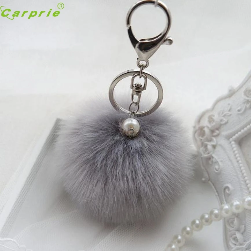 

CARPRIE Arrival Rabbit Fur Ball Keychain Bag Plush Car Key Ring Car Key Pendant Oct18 2018