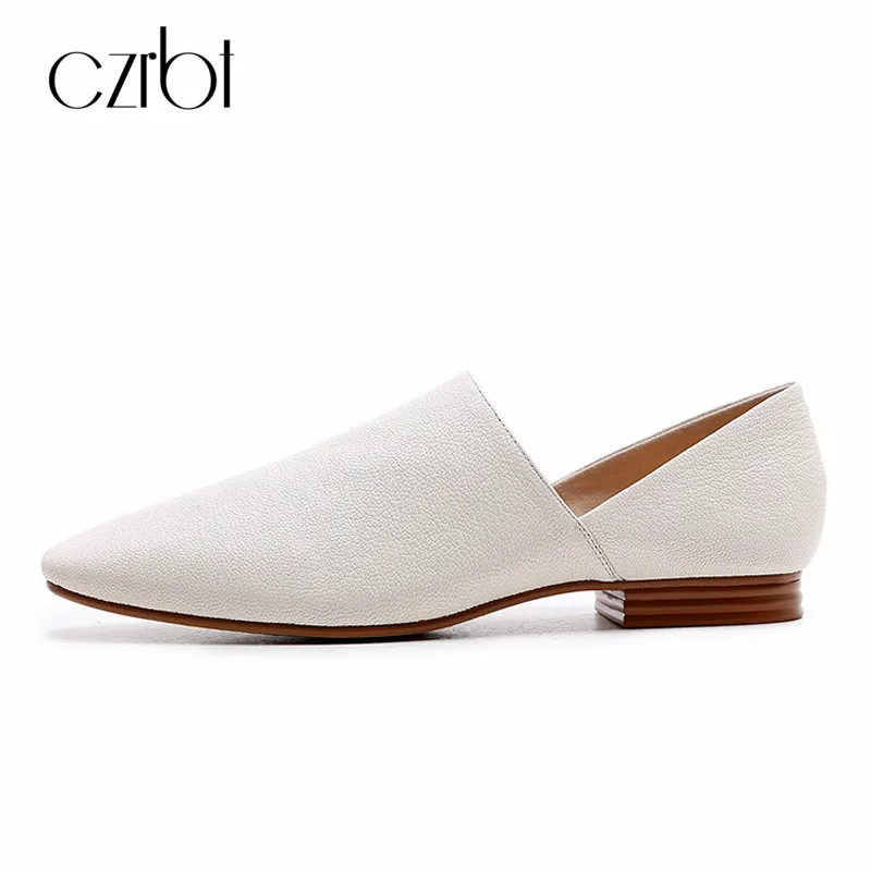 

CZRBT Handmade Women Loafers Shoes Casual Spring Autumn Shoes Women Genuine Leather Flats Ladies Big Size Slip-On Light Shoes