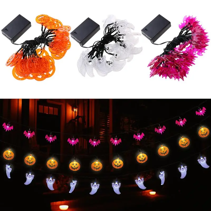 

Hallowen Pumpkin Bat Ghost 30 LED String Lights Battery-Powered Lights For House Garden Christmas Party Festvial Decoration