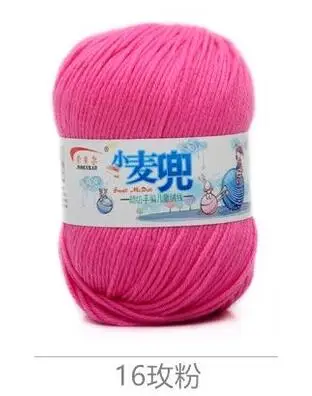 ZENGIA 1pc Knitting Yarn Crochet Thread for Knitting Nanometer Protein Velvet Eco-friendly Soft Yarns for Baby Cloth 50g/Ball - Цвет: 16