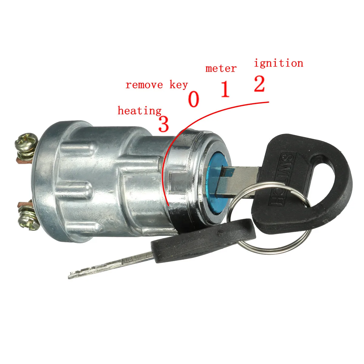 3-POSITION IGNITION SWITCH W // 2 UNIVERSAL 5 WIRE KEYS MARINE BOAT