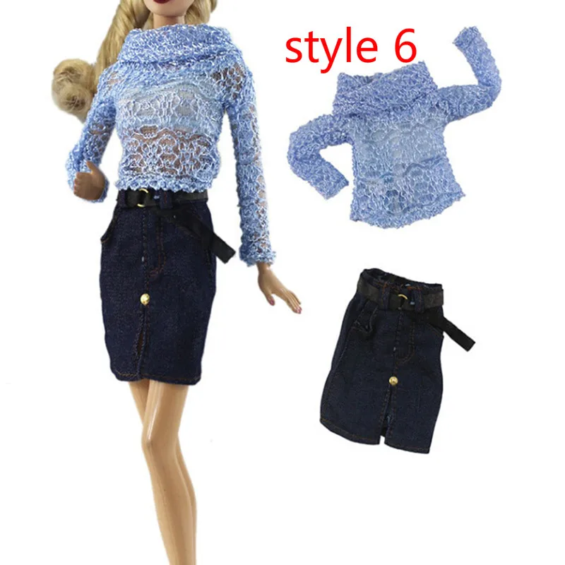 6 стилей, 1 комплект, модное платье, куртка на сумку на юбку, современный наряд, Повседневная Одежда для куклы, аксессуары, подарок, игрушки для малышей
