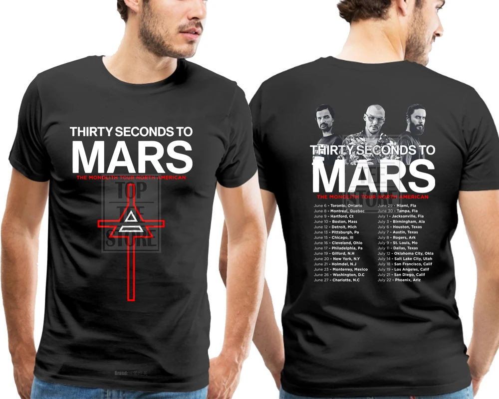 

Thirty Second To Mars The Monolith North Usa Tour 2018 T Shirt Men Black S 4Xl