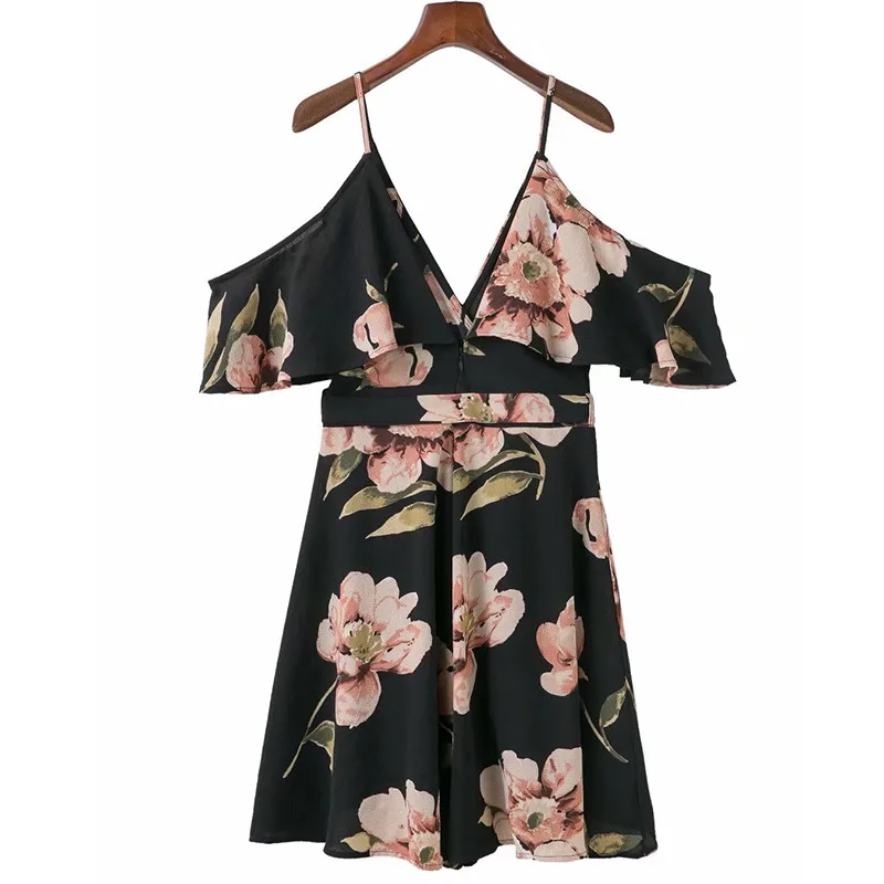 yinlinhe White Floral Women Dress Short Sleeve V neck Sexy Cold Shoulder Summer Dress Backless Irregular Elegant Vestidos 8