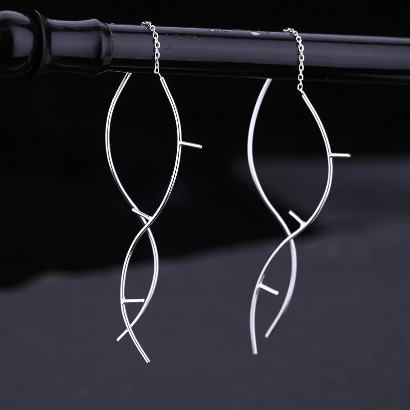 

925 Sterling Silver Women Earrings Dangle Chandelier Earrings 6-15mm Round Bead or Pearl Semi Mount Earrings DIY Stone Setting