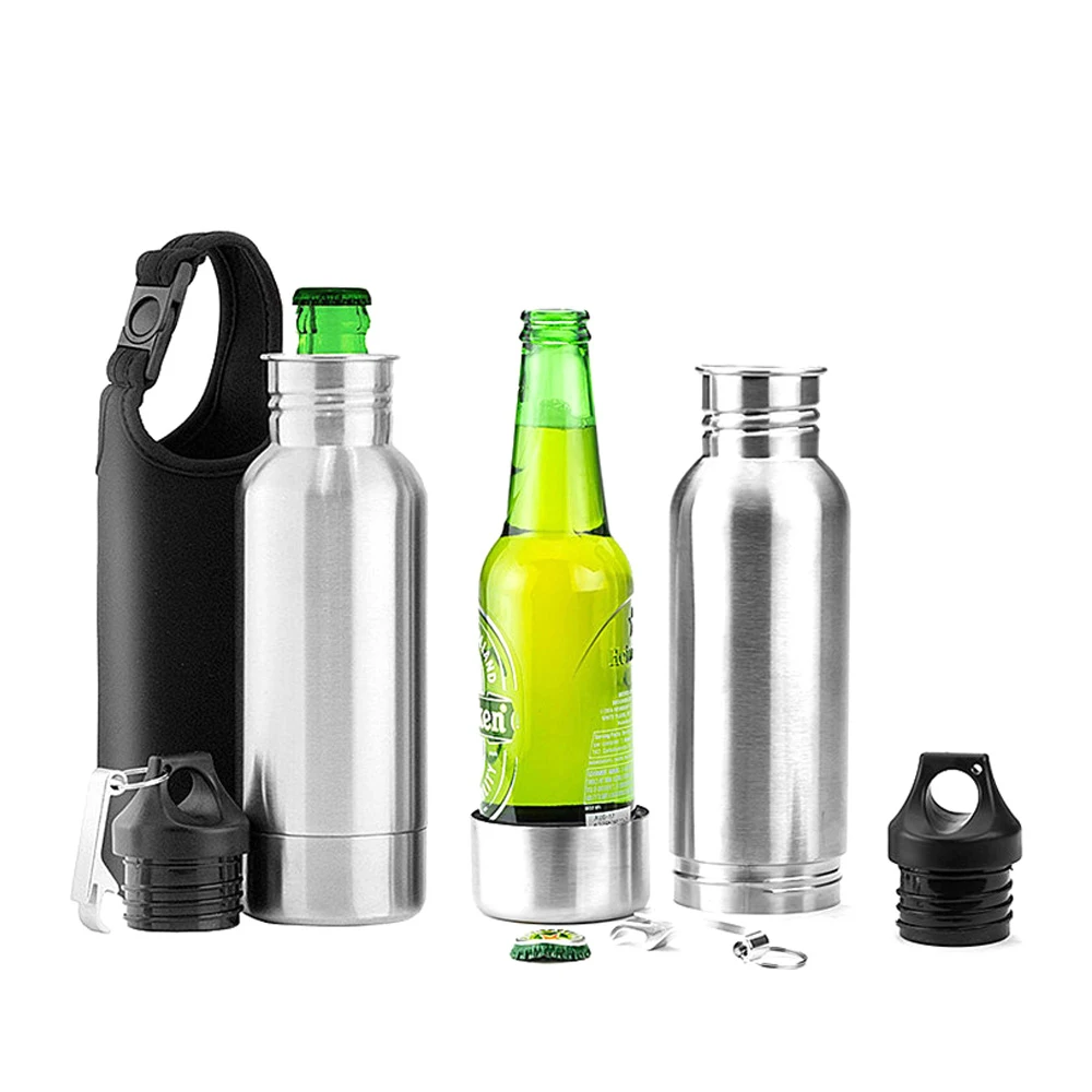 304 Stainless Steel Beer Bottle Insulator Cup Cold Keeper Holder with