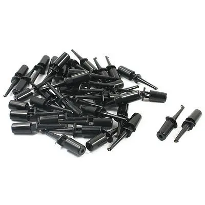 

Electronic Lead Wire Connector Insulation Testing Hook Clip Black 40Pcs