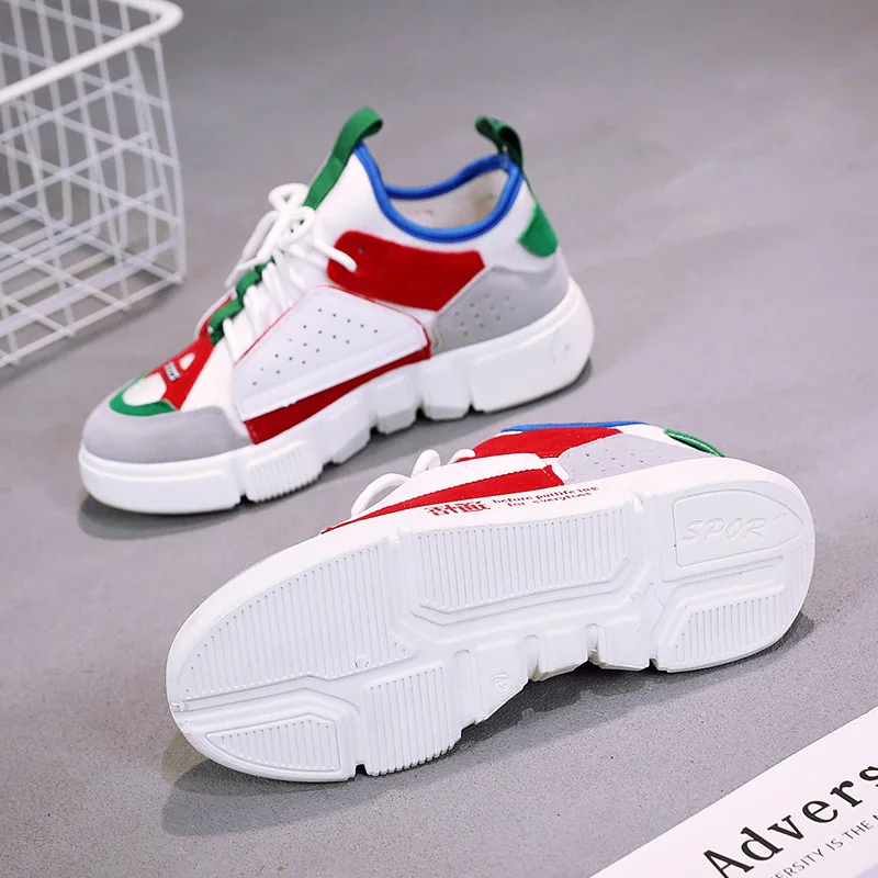 ~ (33).Women Sneakers Nice New Spring Summer Flats Women Shoes lace-Up Platform Breathable Fashion Mixed Color Women Casual Shoes 