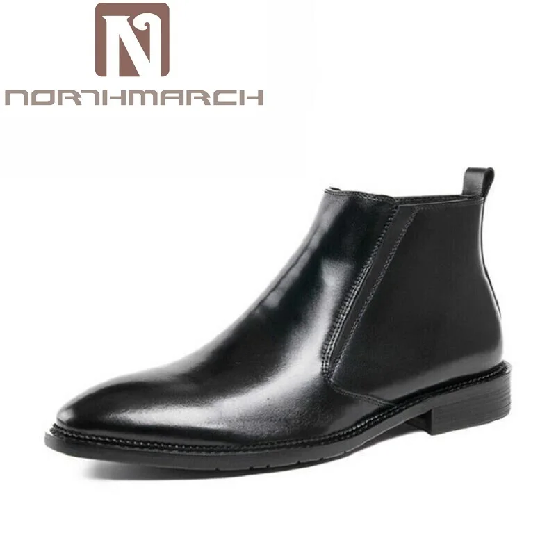 

NORTHMARCH New Fashion Men Leather Shoes Comfortable Black Winter Men Boots Quality Business Ankle Boots Sapato Masculino