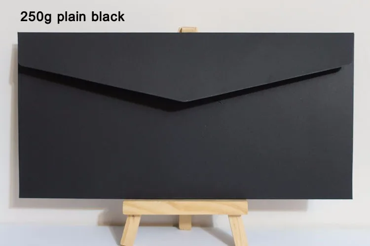 25 шт-22x11 см Утолщенные цветные деловые конверты, вечерние конверты для приглашений - Цвет: Plain Black