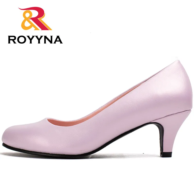 ROYYNA/; сезон весна-осень; новые стильные туфли-лодочки; женская модная пикантная мягкая разноцветная женская обувь с круглым носком; ; большие размеры - Цвет: PINK